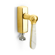 Formani LZ100MA-DKLOCK-O draaikiepgarnituur afsluitbaar messing ongelakt/ carrara marmer rechts/ linksdraaiend
