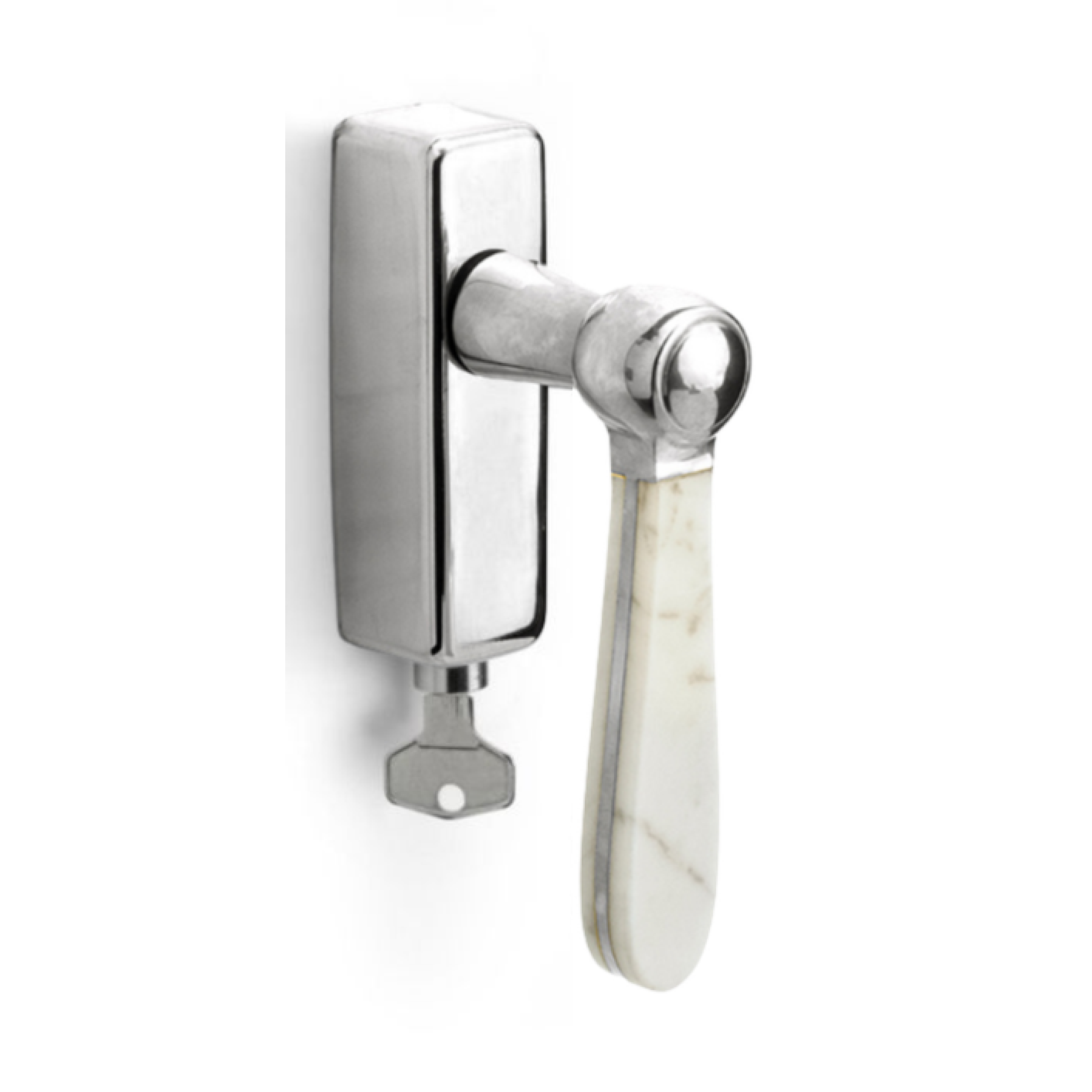 Formani LZ100MA-DKLOCK-O draaikiepgarnituur afsluitbaar gepolijst roestvast staal/ carrara marmer rechts/ links draaiend