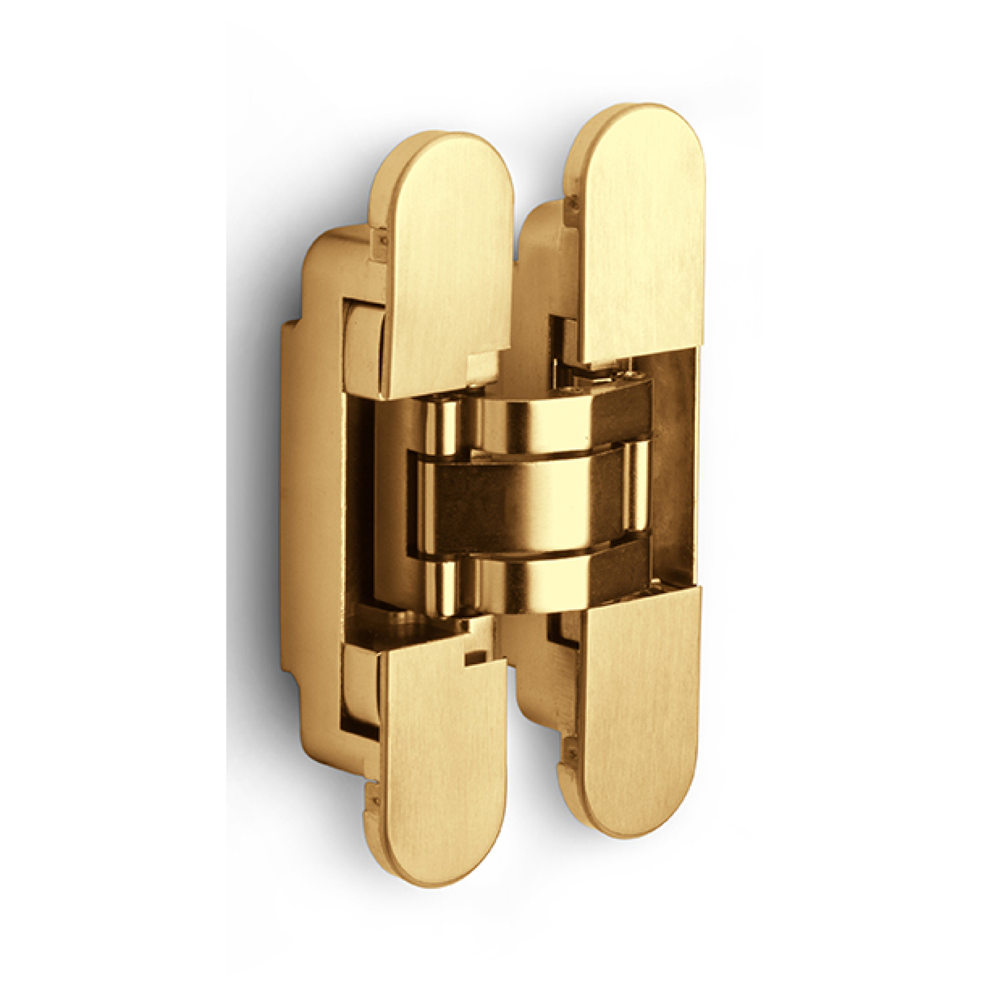 FORMANI | Onzichtbaar scharnier | 140x30mm | PVD Mat Goud | 3D Instelbaar - Deurbeslag-expert