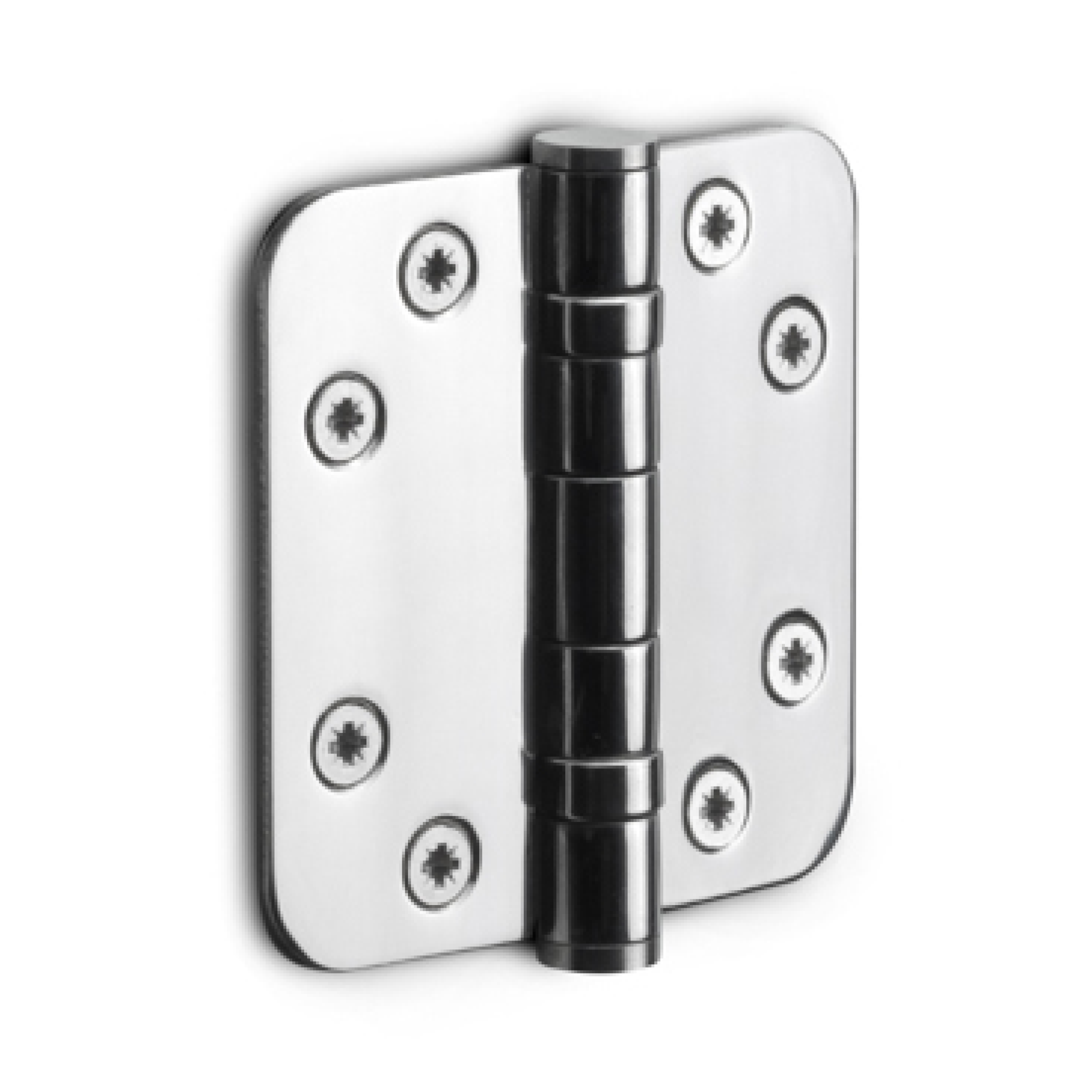 FORMANI Kogellagerscharnier | 76x76 | RVS Gepolijst | Chroom Look | LBS7676 Afgeronde hoeken