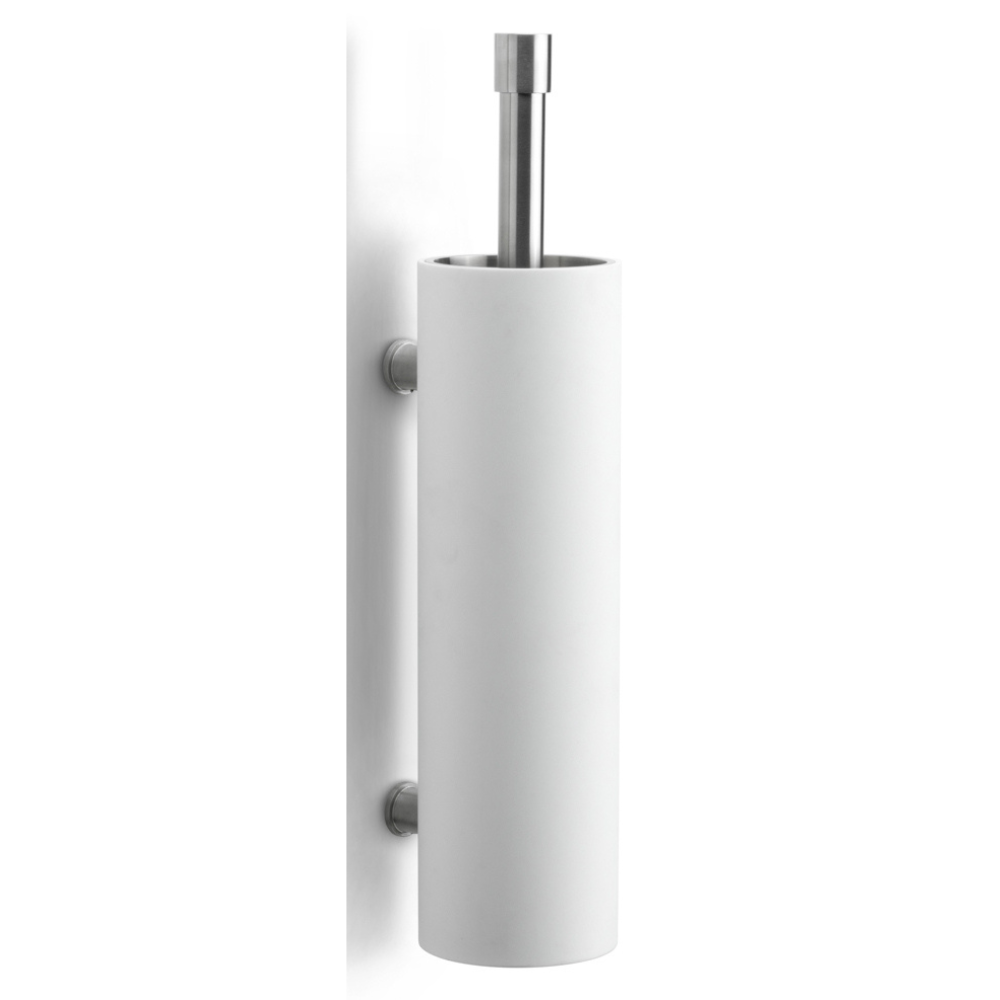 Formani | ONE | PB303 | Toiletborstel Met Muurbevestiging | Mat Roestvast Staal/ Wit/ Corian