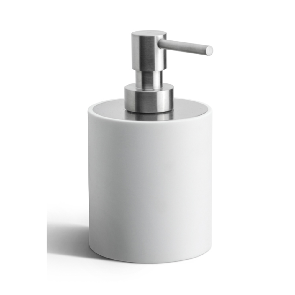 Formani | ONE | PB502 | Freestanding Soap Dispenser | Matte Stainless Steel/ White/ Corian