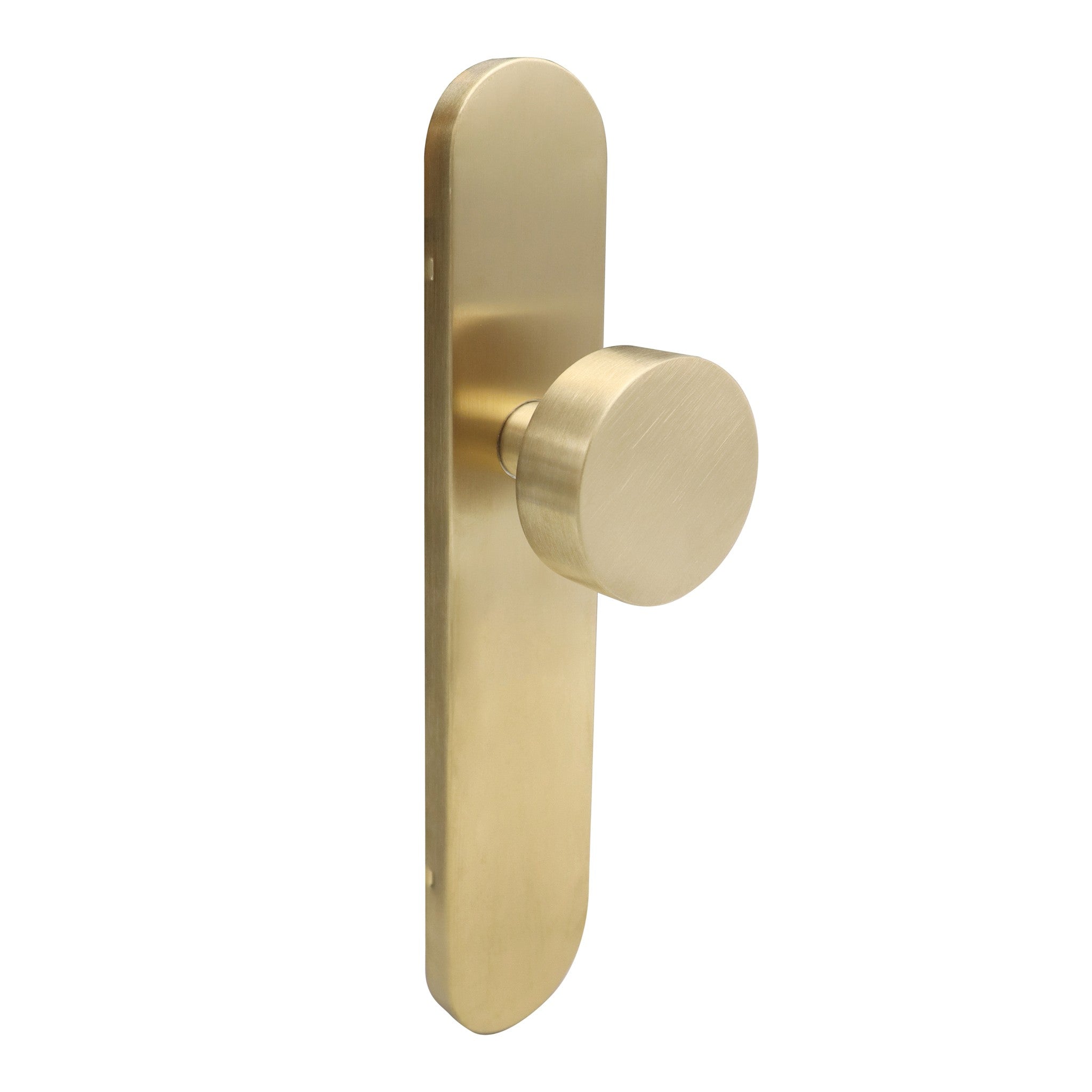 Griff Meister deurknop op ovaal schild 245x45x10mm - champagne PVD - blind