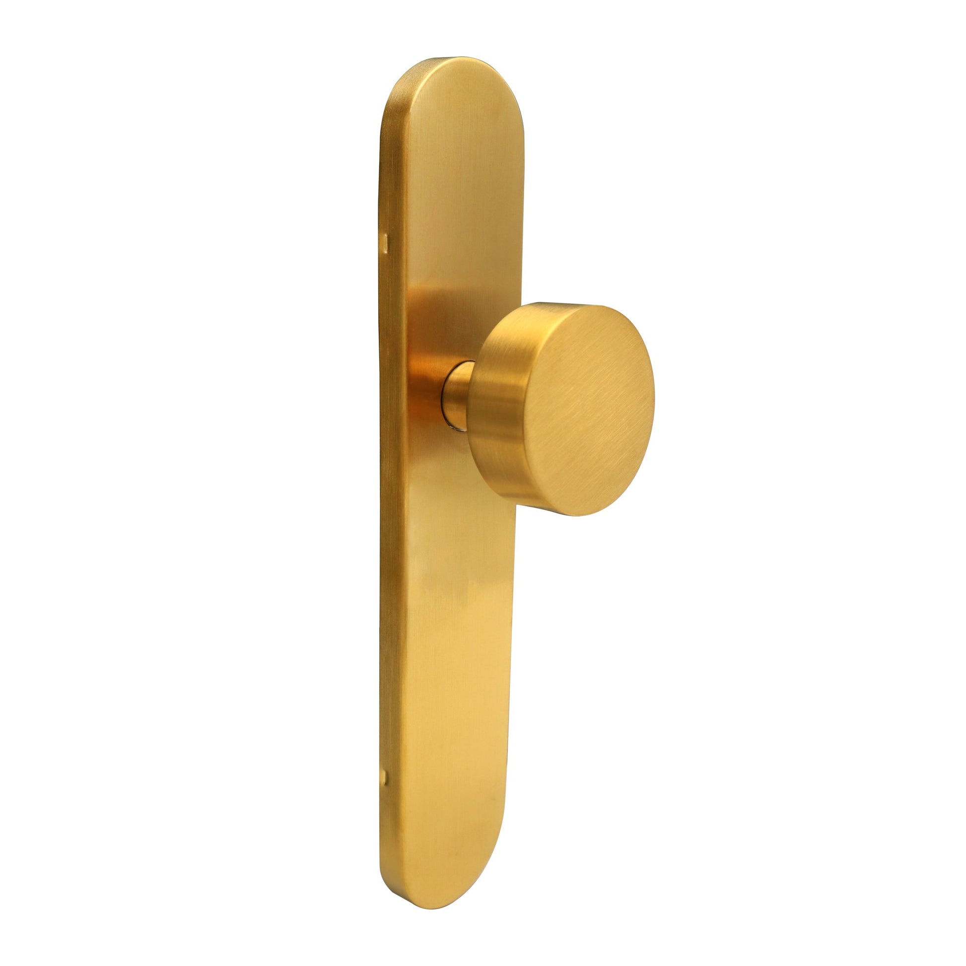 Griff Meister deurknop op ovaal schild 245x45x10mm - goud PVD - blind