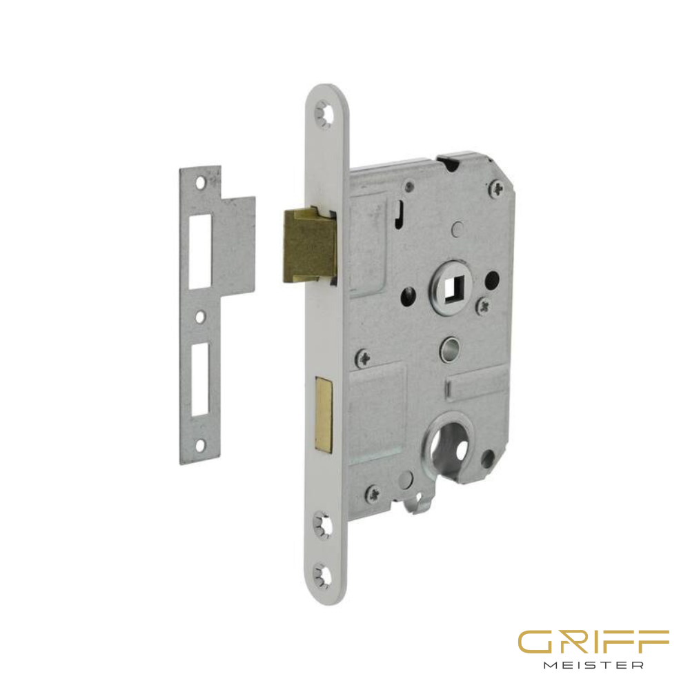 Griff Meister | Woningbouw cilinder dag- en nachtslot 55 mm | Witte voorplaat - Deurbeslag-expert