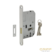 Griff Meister | Woningbouw klavier kastslot 55mm | Witte voorplaat - Deurbeslag-expert