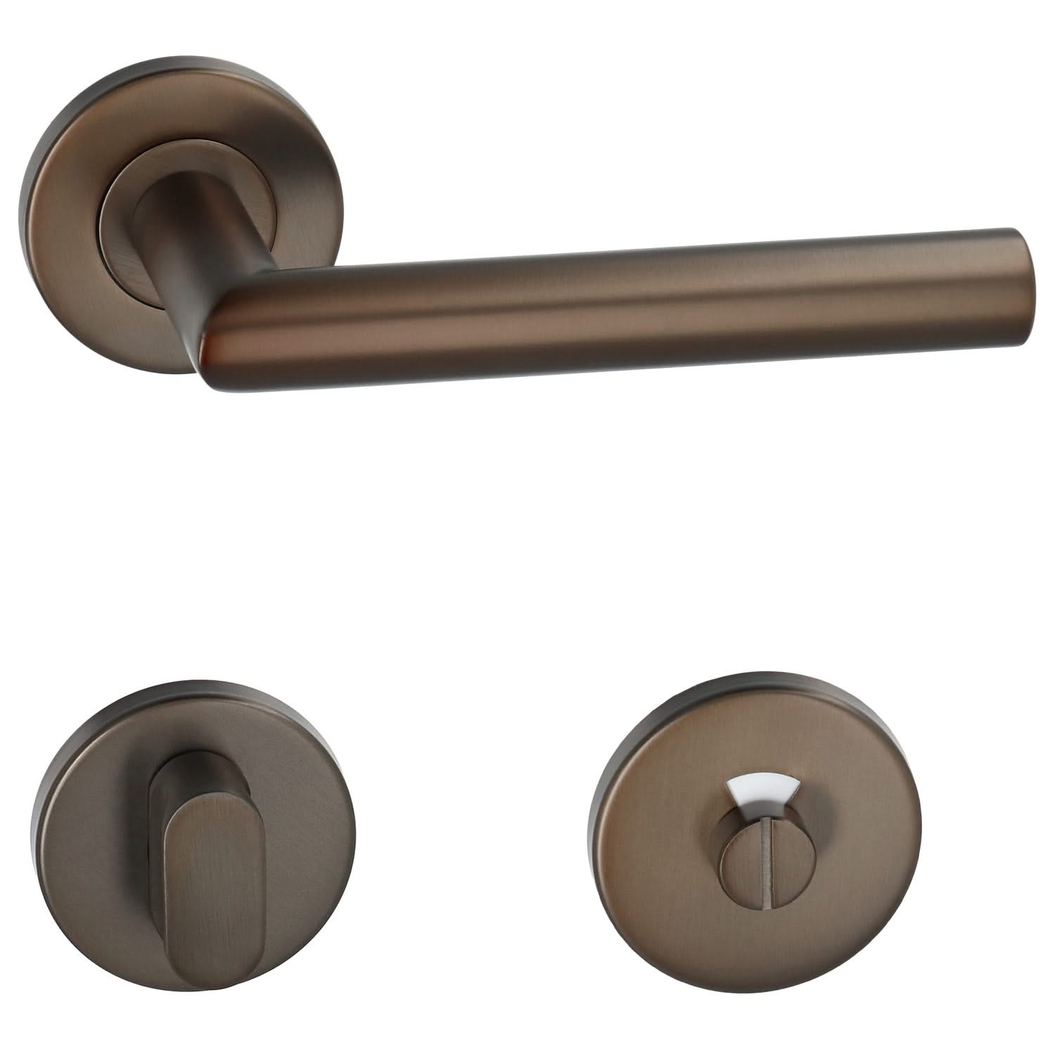 HDD Pro DEURKRUK PRO I SHAPE 19MM MAT BRONS op rond rozet - Deurbeslag-expert