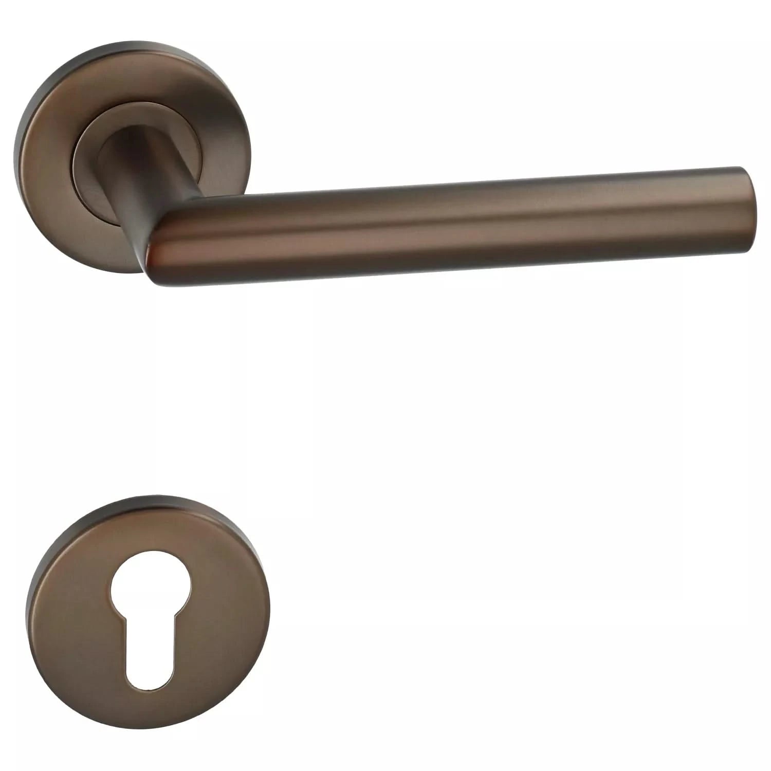 HDD Pro DEURKRUK PRO I SHAPE 19MM MAT BRONS op rond rozet - Deurbeslag-expert