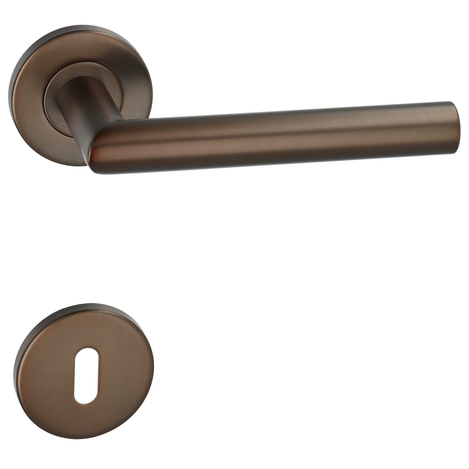 HDD Pro DEURKRUK PRO I SHAPE 19MM MAT BRONS op rond rozet - Deurbeslag-expert