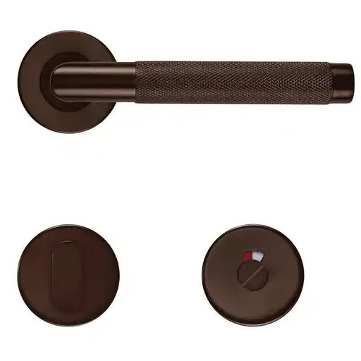 HDD Pro DEURKRUK PRO HASHTAG MAT BRONS op rond rozet - Deurbeslag-expert