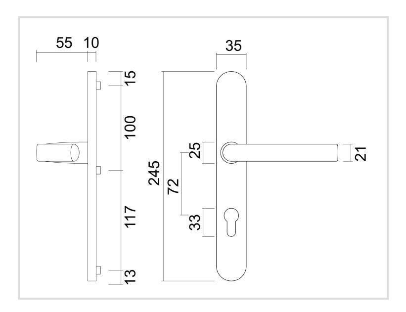 HDD Pro | Veiligheidsgarnituur | Ovaal Kruk/kruk | Zwart | 72mm