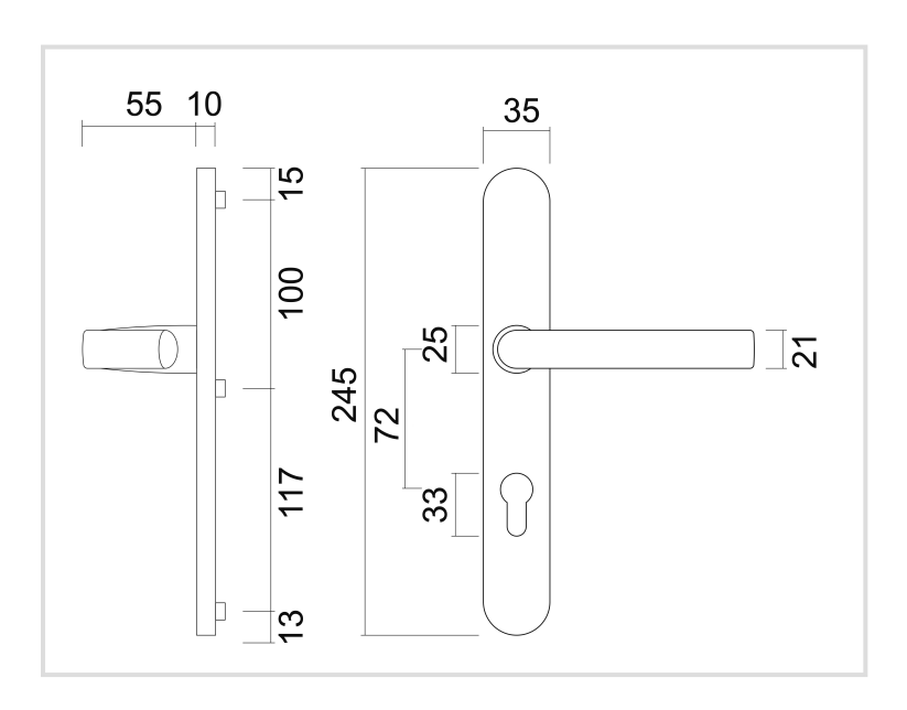 HDD Pro | Veiligheidsgarnituur | Ovaal Kruk/kruk | Zwart Structuur UV | 72mm