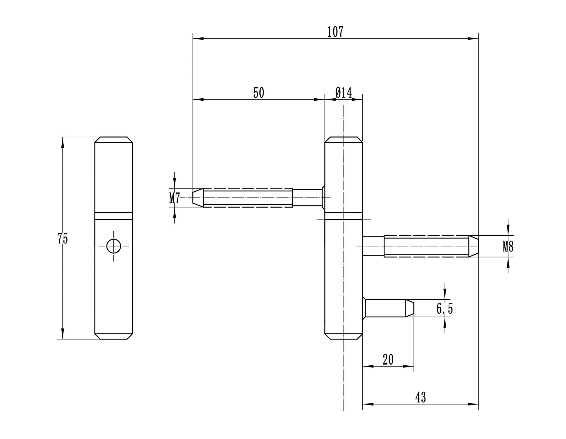DX - Inboorpaumelle - Ø 14 mm - zwarte nylon ring - voor houten deuren en kozijnen - staal RVS finish - Deurbeslag-expert