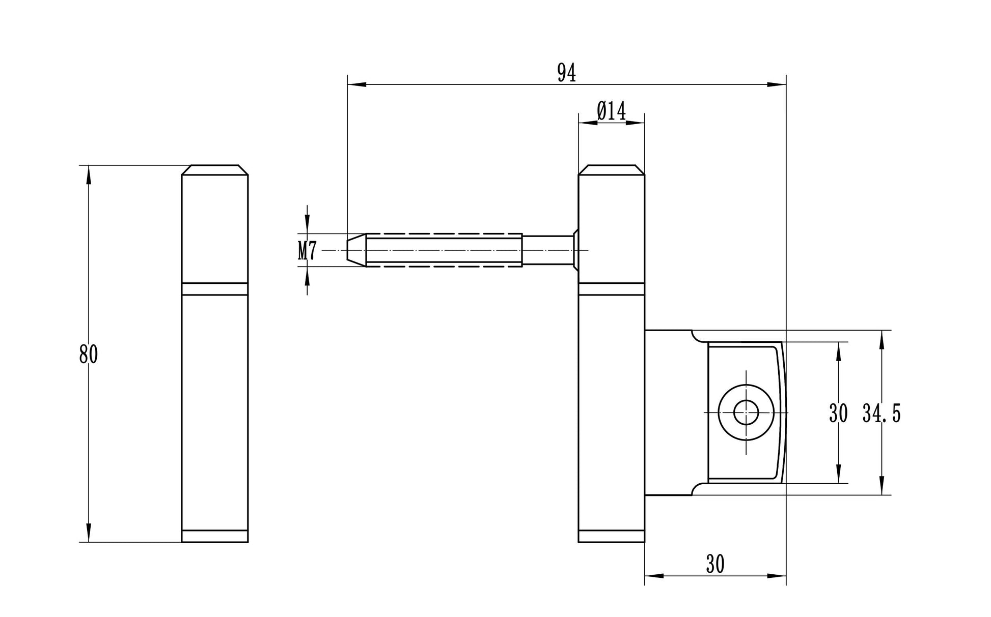 DX - Inboorpaumelle satijn verchroomd 14 mm stalen inmetselkozijn - Deurbeslag-expert