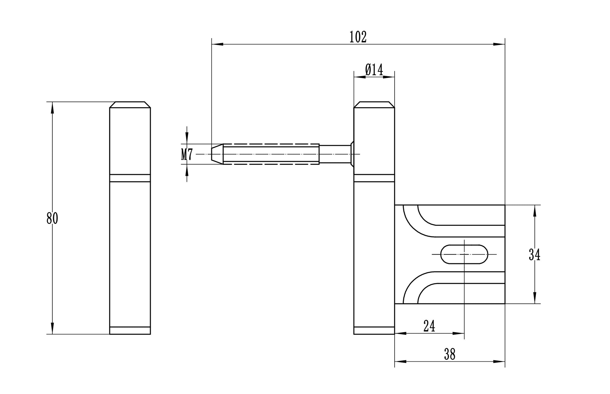 Inboorpaumelle vernikkeld 14 mm detail met nylon ring