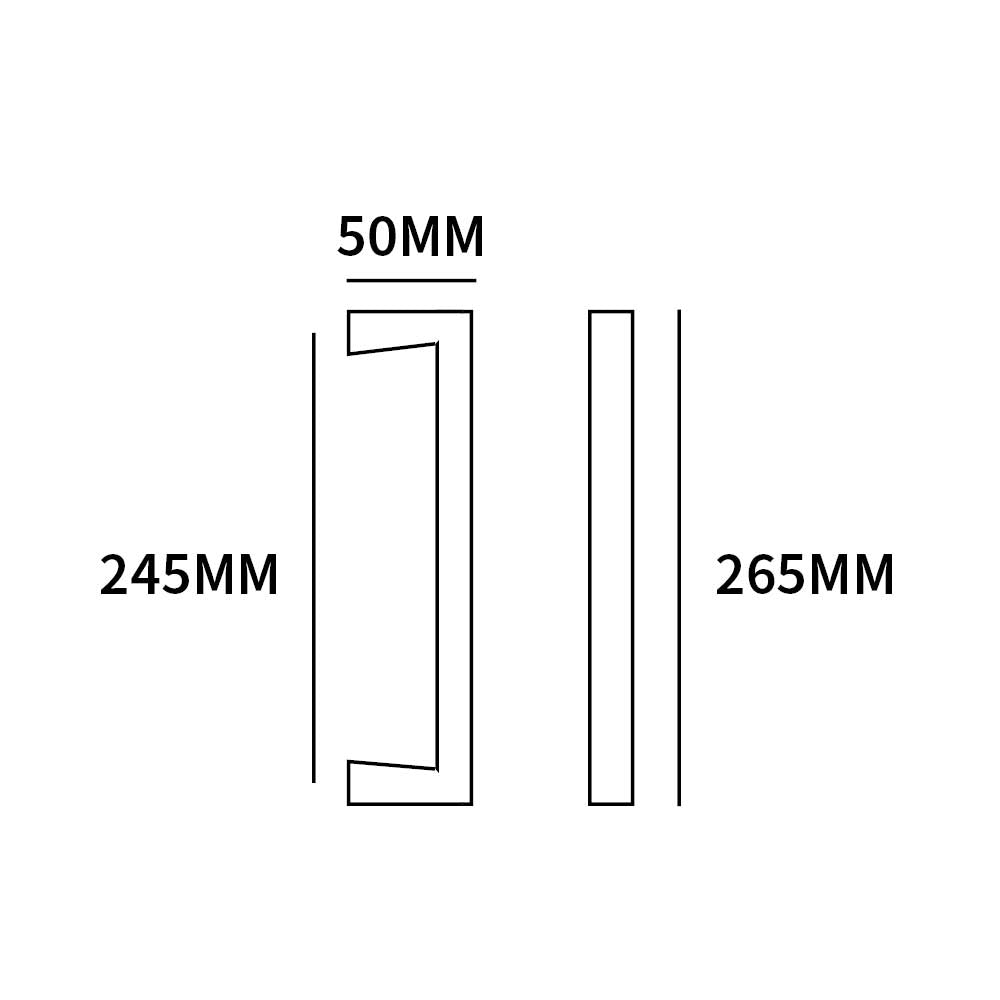 Hardbrass Voordeurset Sara 3-delig rechtswijzend met greep 265mm SKG3 | Messing Getrommeld - Deurbeslag-expert