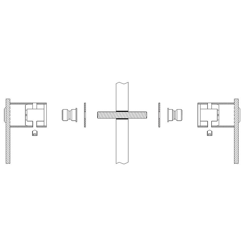 Hard Brass | Montage Voor Handgrepen Dubbelzijdig Glas