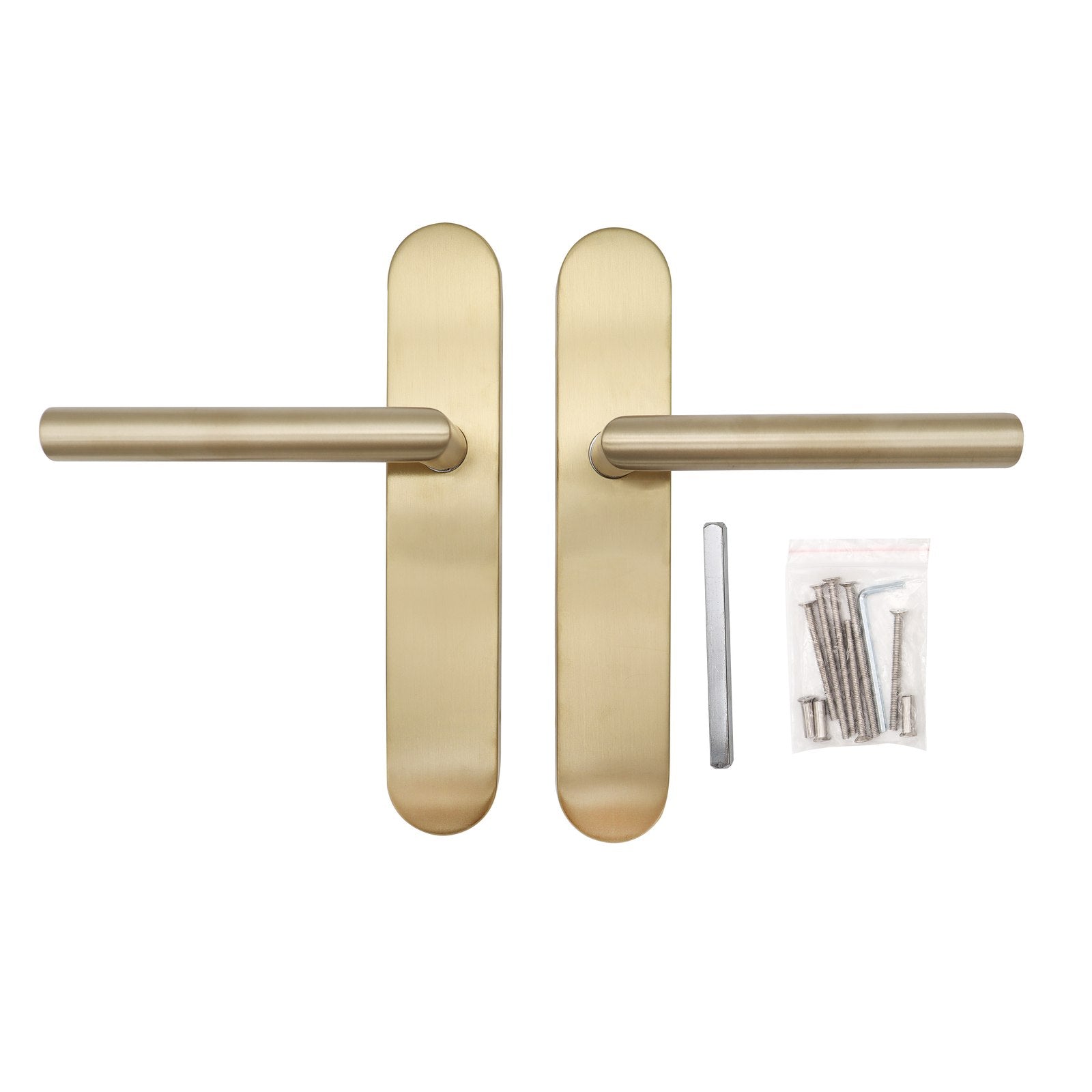 Griff Meister | Deurkruk Cornisa | Champagne PVD | Op ovaal schild | Blind