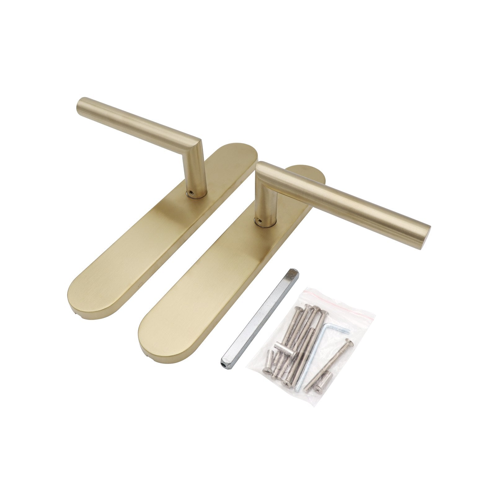 Griff Meister | Deurkruk Cornisa | Champagne PVD | Op ovaal schild | Blind