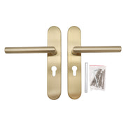 Griff Meister | Deurkruk Cornisa | Champagne PVD | Op ovaal schild | PC55