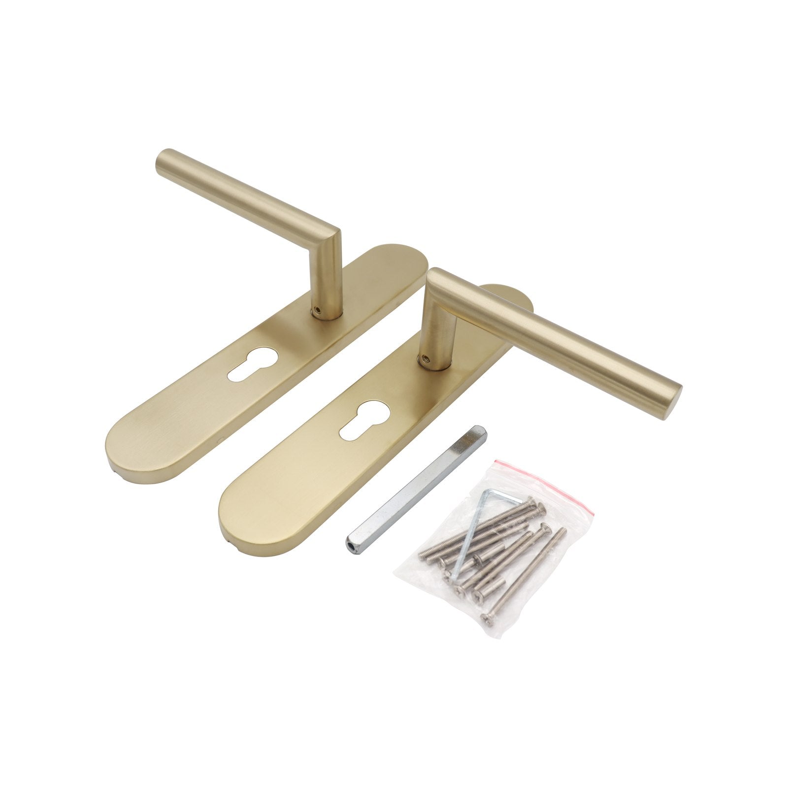 Griff Meister | Deurkruk Cornisa | Champagne PVD | Op ovaal schild | PC55