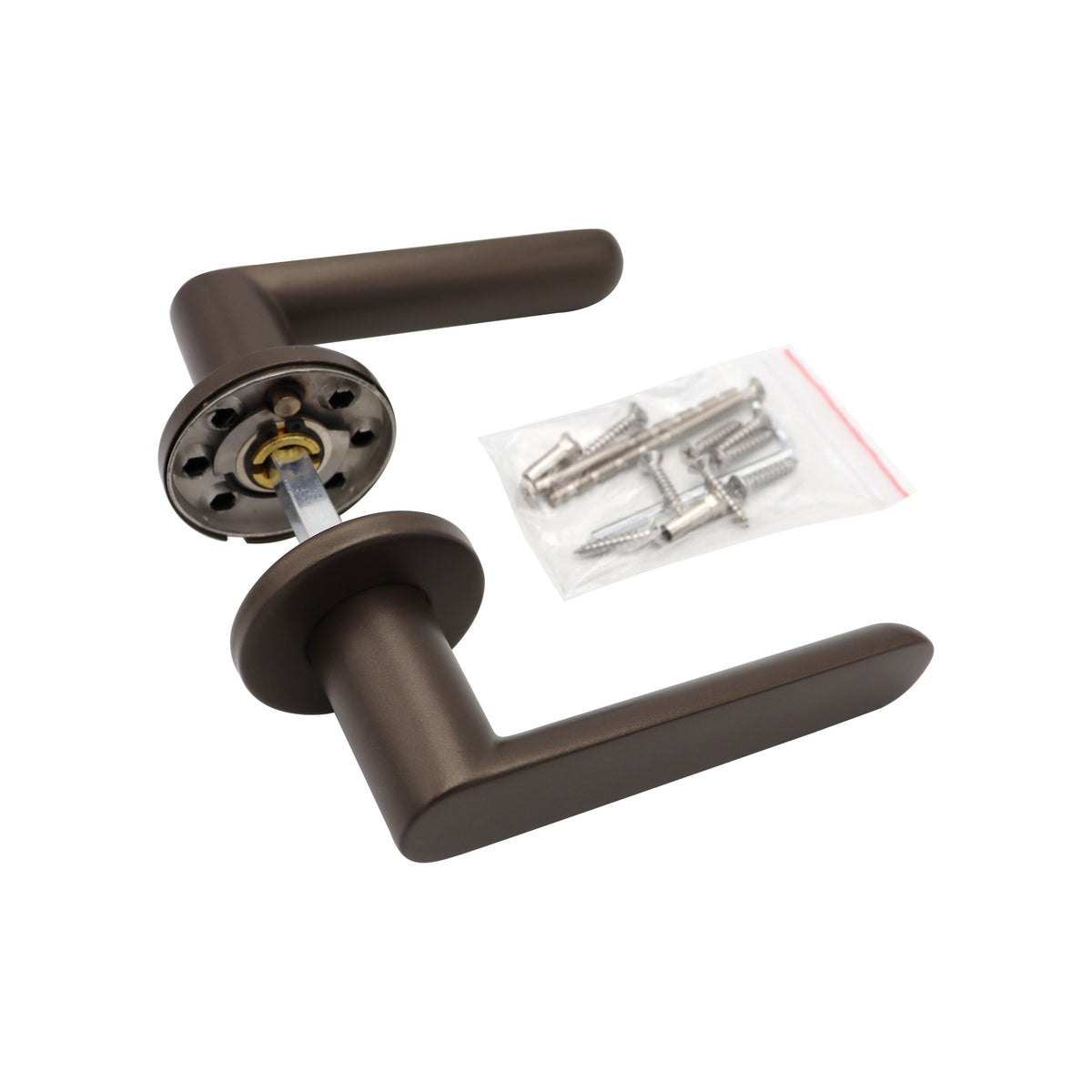 Griff Meister deurkruk Rexo 53mm ronde rozet 6mm dik Brons – detailweergave