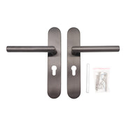 Griff Meister | Deurkruk Cornisa | Gunmetal | Op ovaal schild | PC55