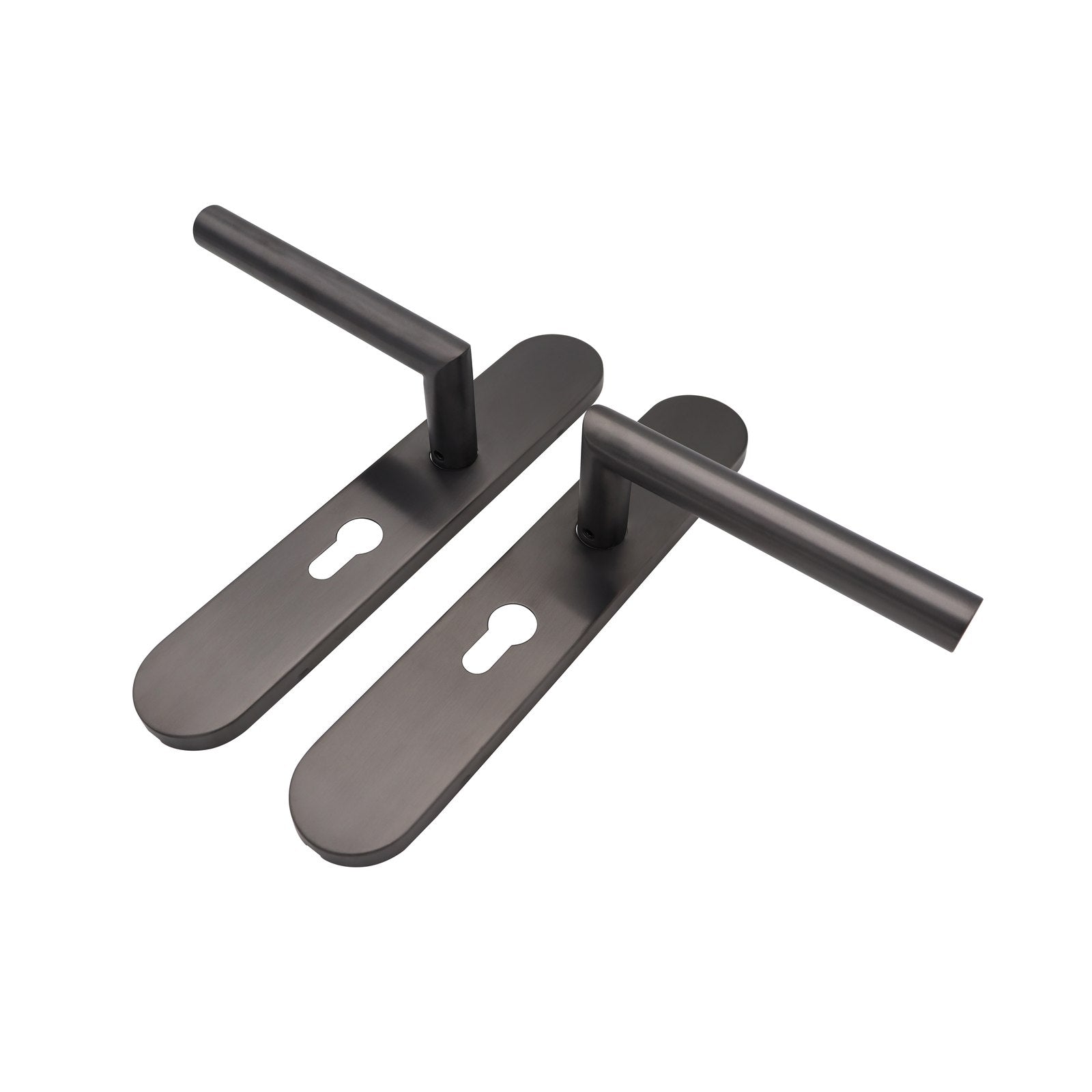 Griff Meister | Deurkruk Cornisa | Gunmetal | Op ovaal schild | PC55