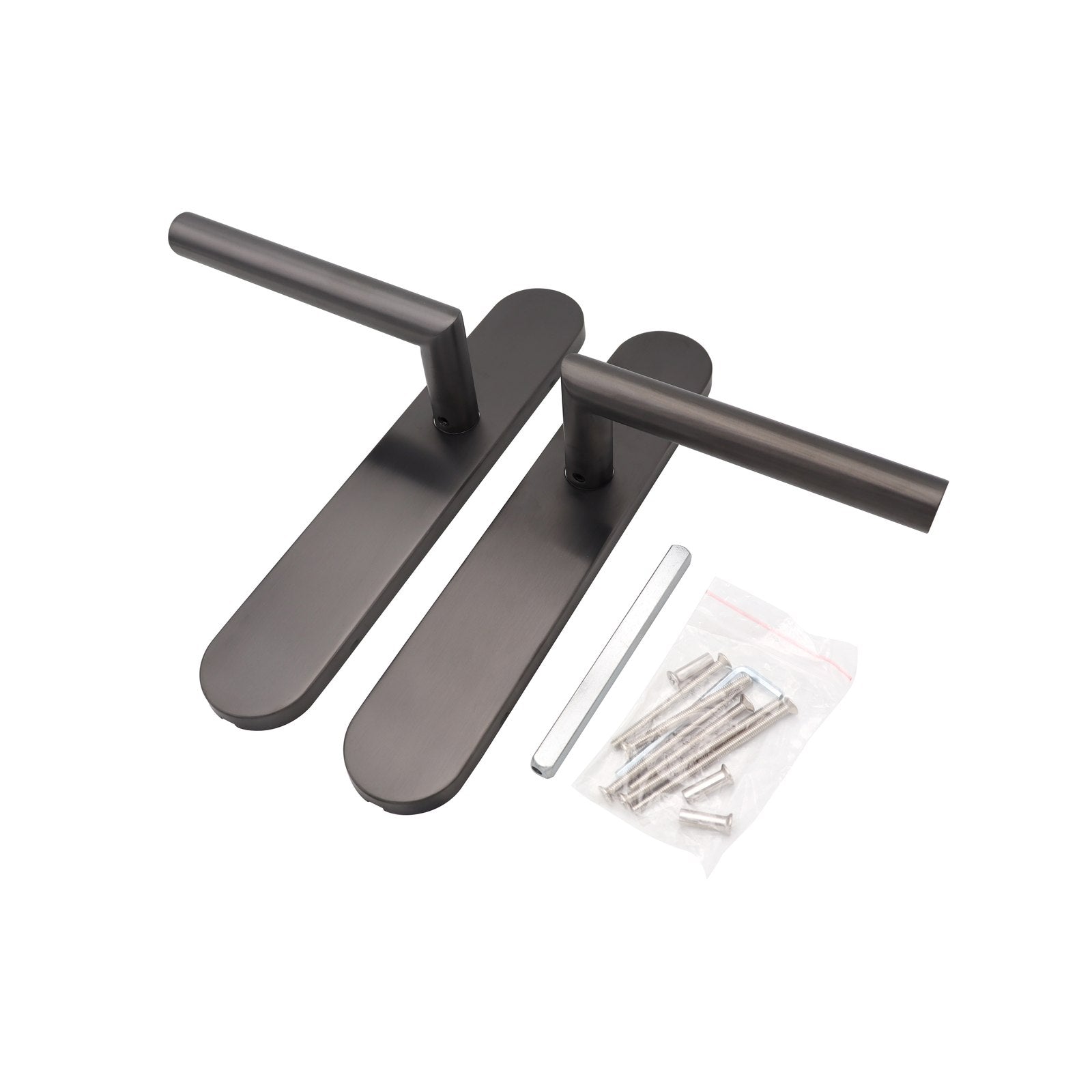 Griff Meister | Deurkruk Cornisa | Gunmetal | Op ovaal schild | Blind