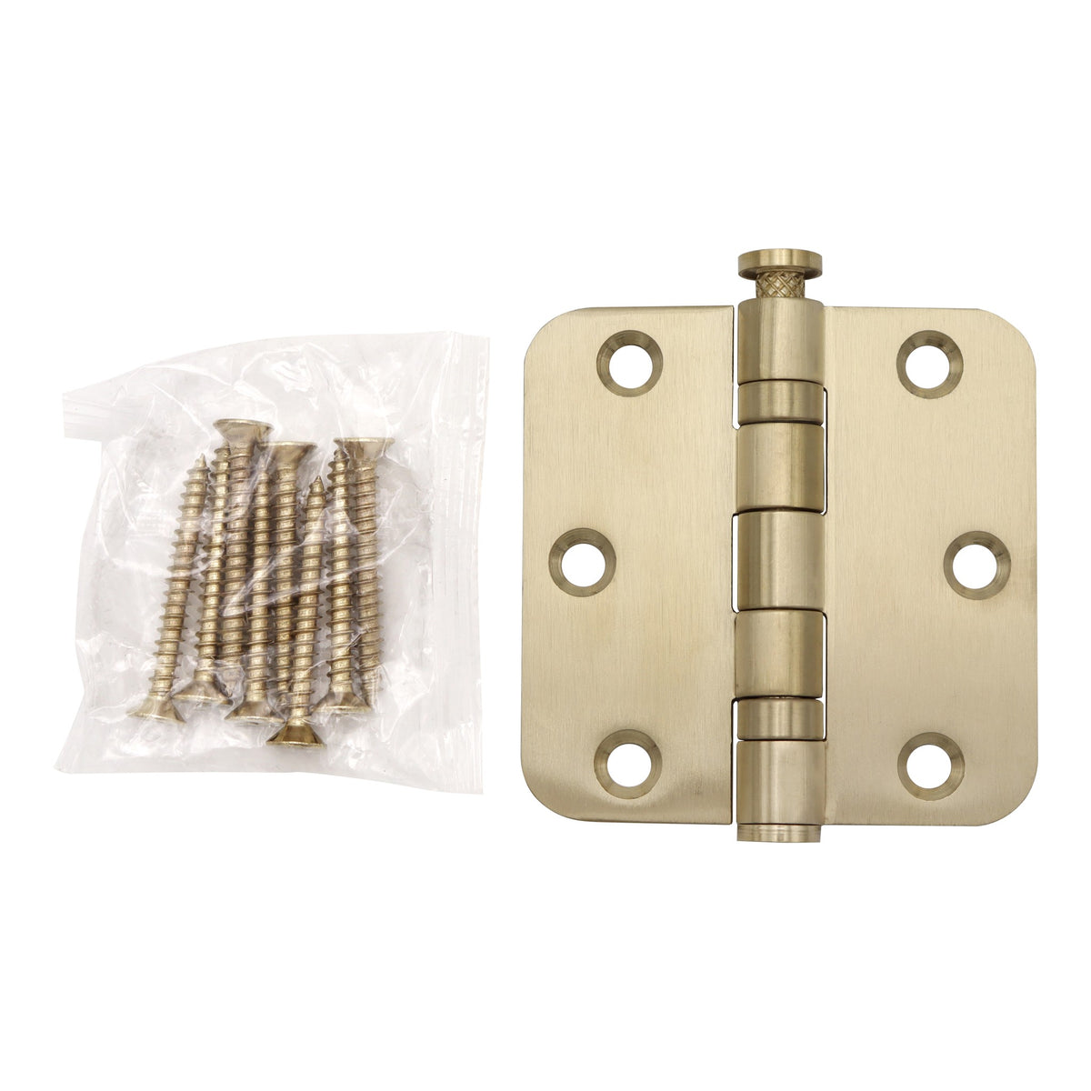 Griff Meister Kogellagerscharnier 76x76 mm Afgeronde hoeken Champagne PVD – detailweergave