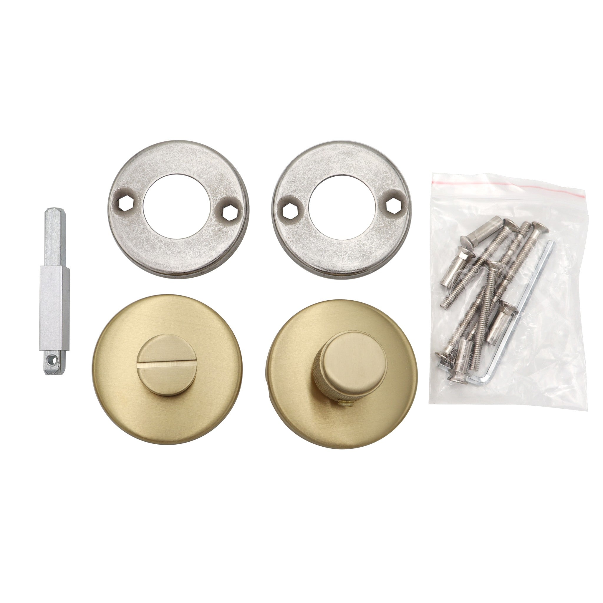 Griff Meister | Toiletsluiting Knurl 53mm | 6mm Dik | Champagne PVD