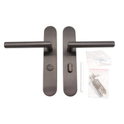 Griff Meister | Deurkruk Cornisa | Gunmetal | Op ovaal schild | WC63/8 | Toilet