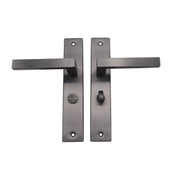 Griff Meister deurkruk Fortis Gunmetal op schild WC63/8 toilet
