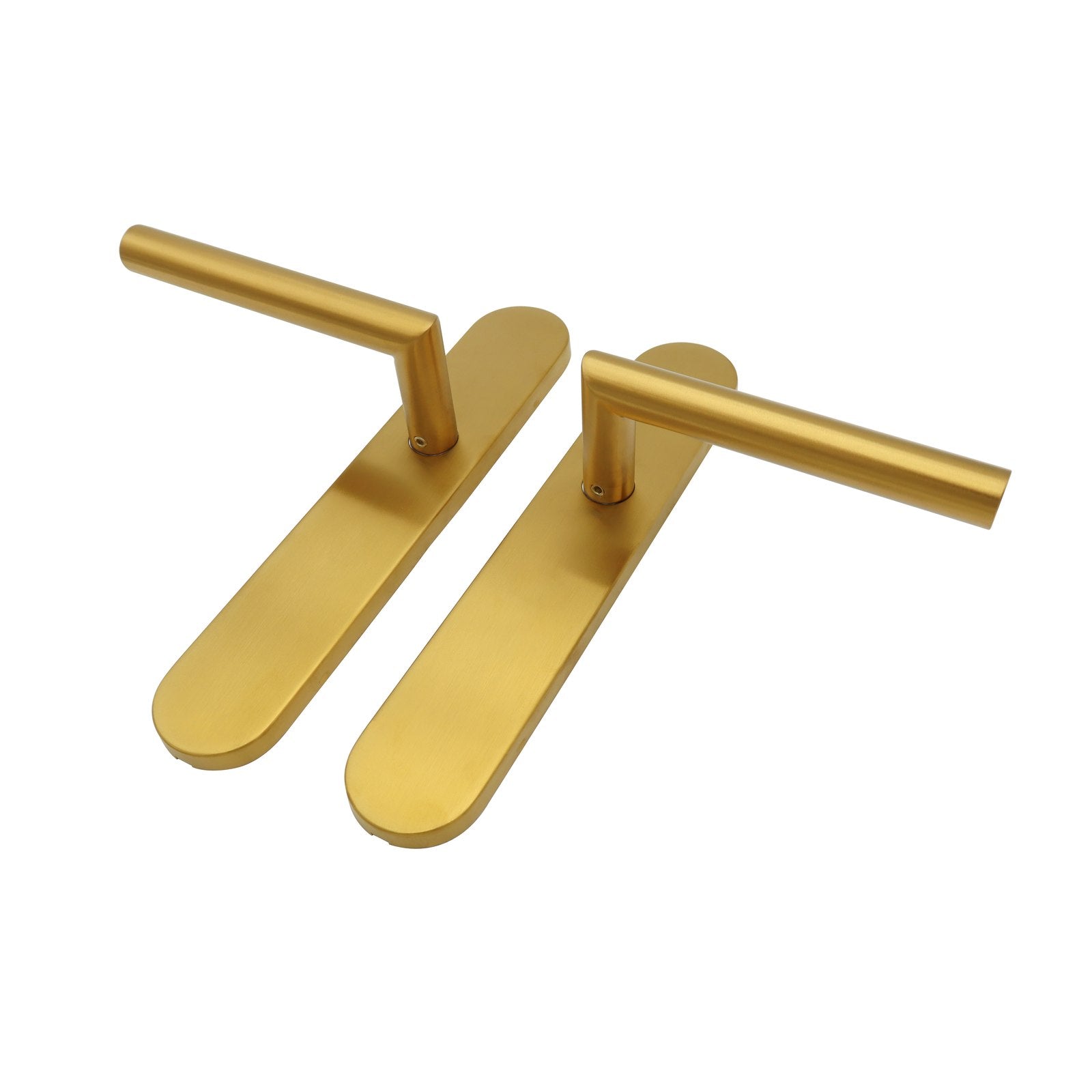 Griff Meister | Deurkruk Cornisa | Goud PVD | Op ovaal schild | Blind