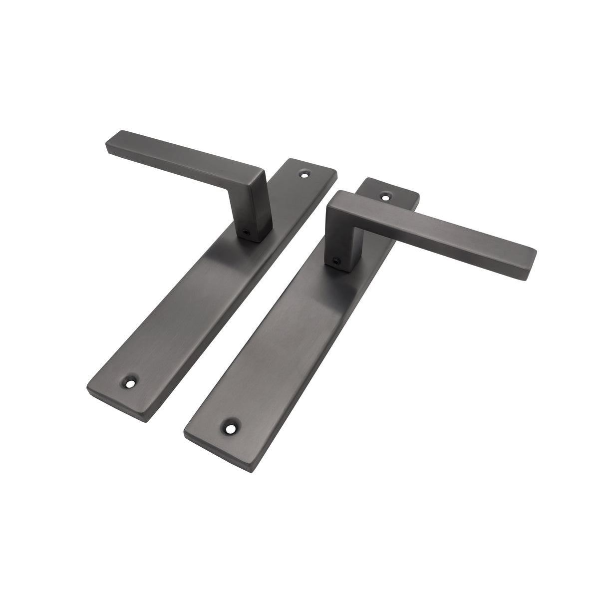 Griff Meister deurkruk Fortis Gunmetal op schild Blind