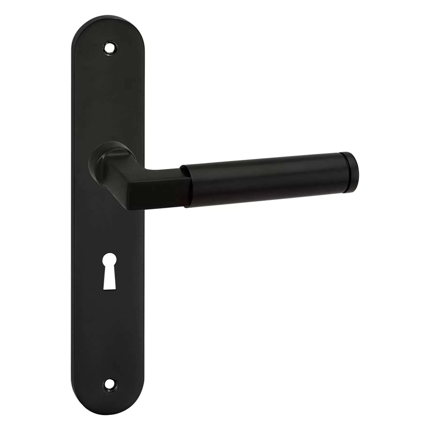 Impresso Aston Mat zwart op Ovaal schild - Deurbeslag-expert