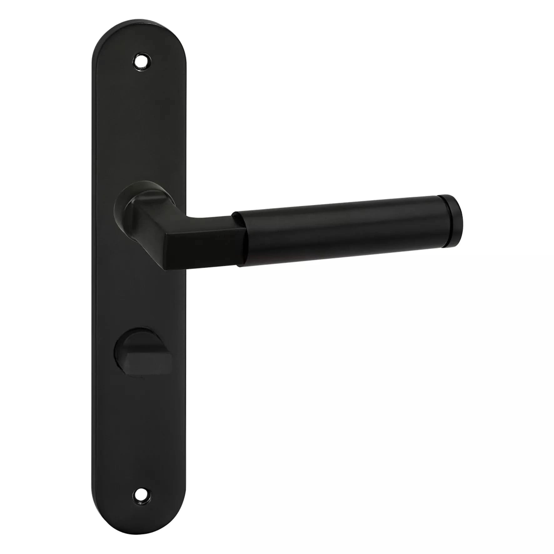 Impresso Aston Mat zwart op Ovaal schild - Deurbeslag-expert