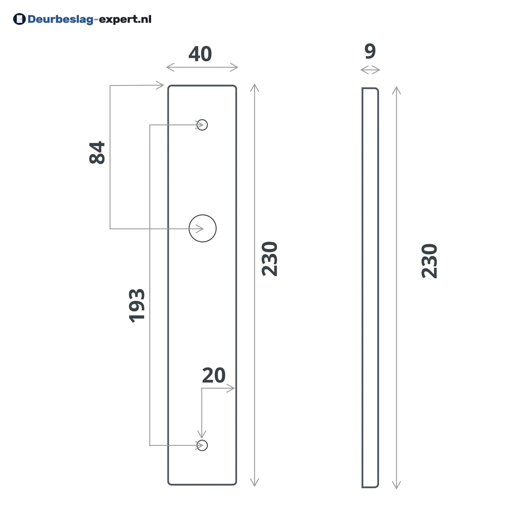 Impresso Aston Mat zwart op Rechthoekig schild met schroeven Blind 1