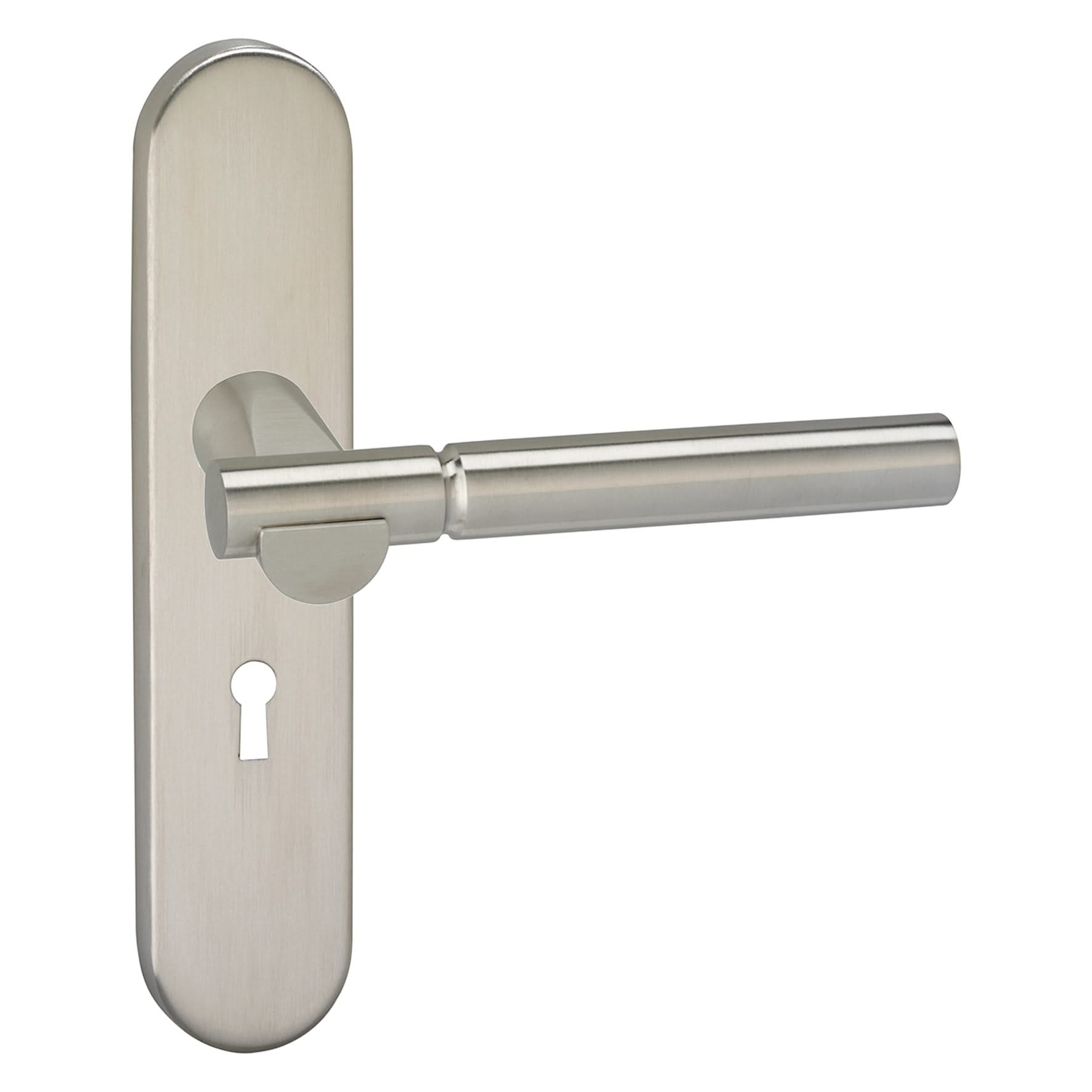 Impresso Bretton RVS geborsteld op Ovaal schild - Deurbeslag-expert