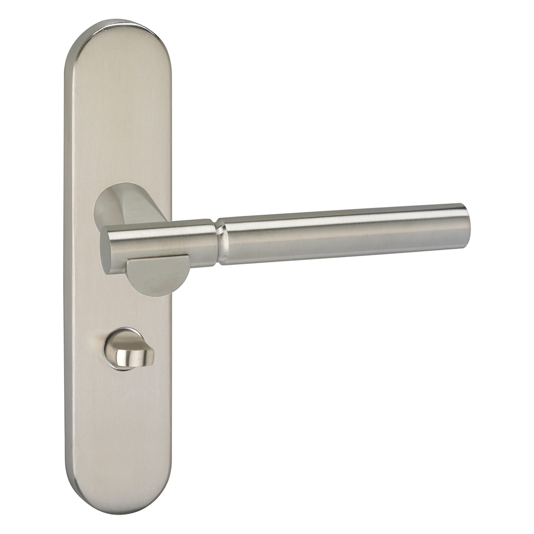 Impresso Bretton RVS geborsteld op Ovaal schild - Deurbeslag-expert