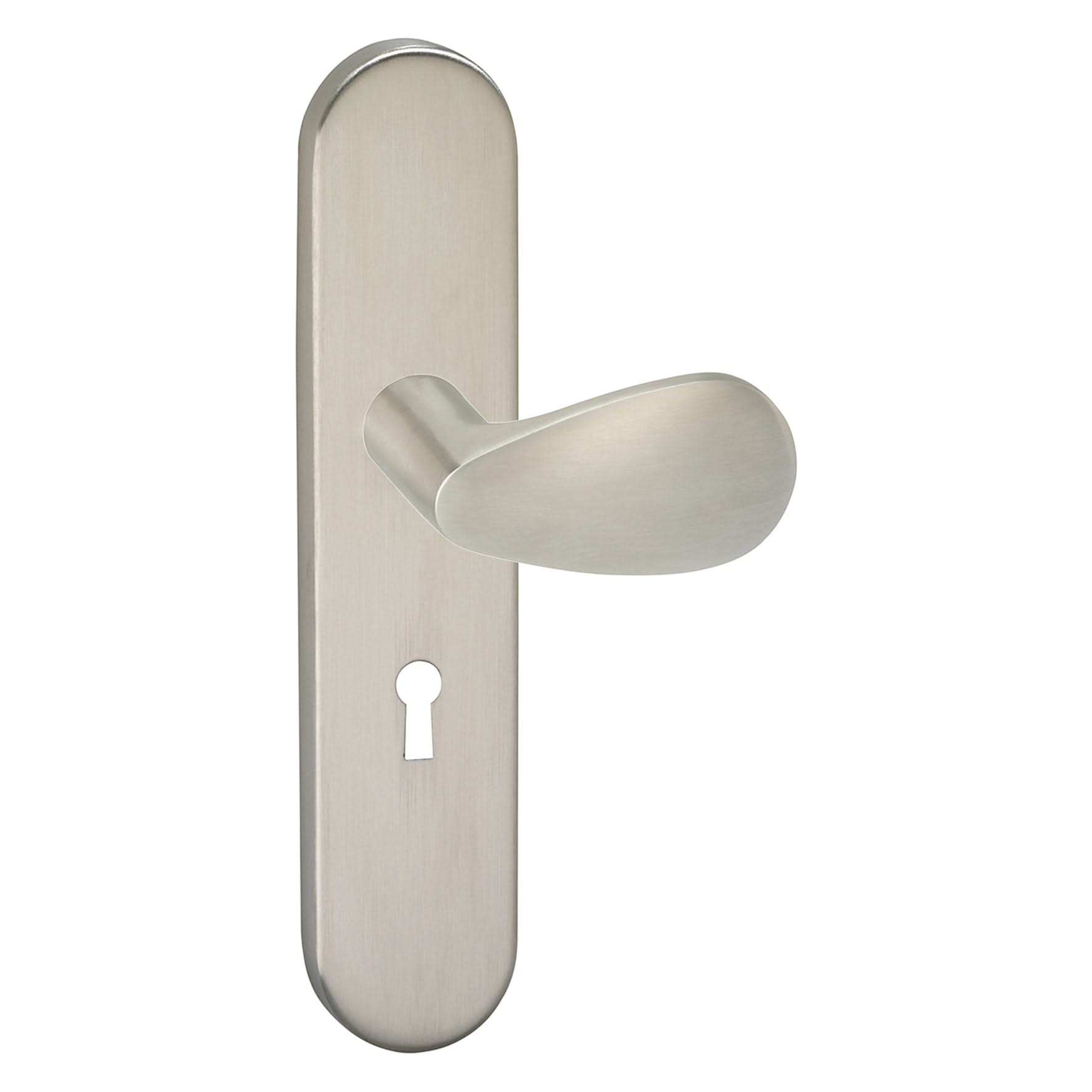 Impresso Derby RVS geborsteld op Ovaal schild - Deurbeslag-expert