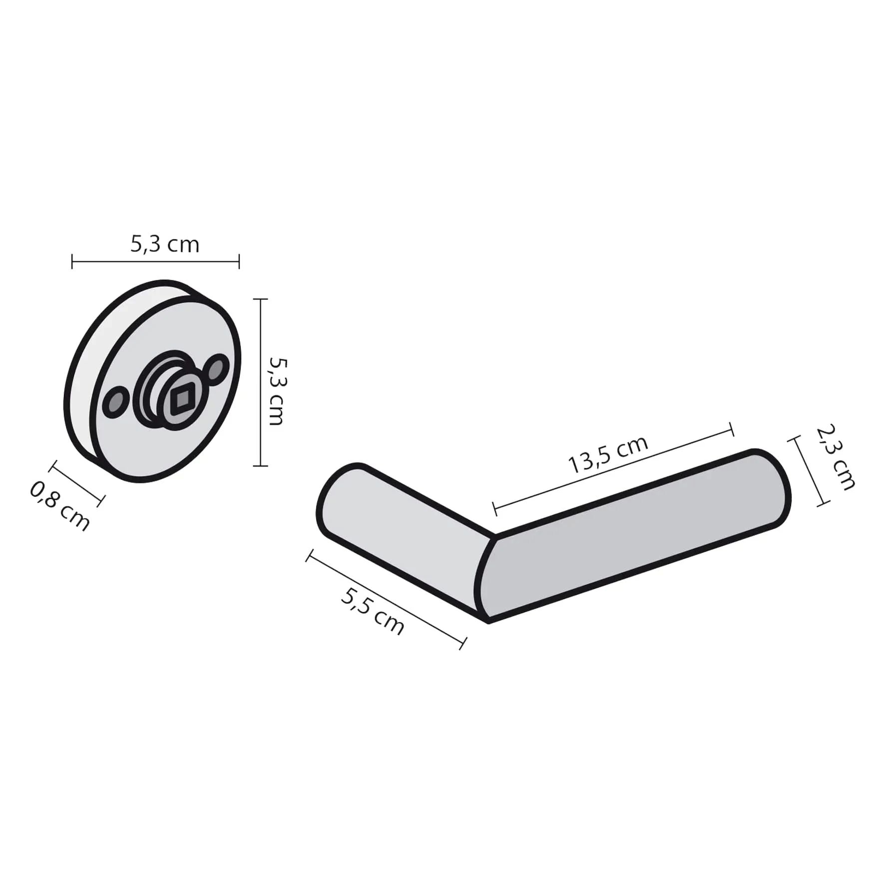 Impresso Deurkruk London Aluminium op rond rozet 1