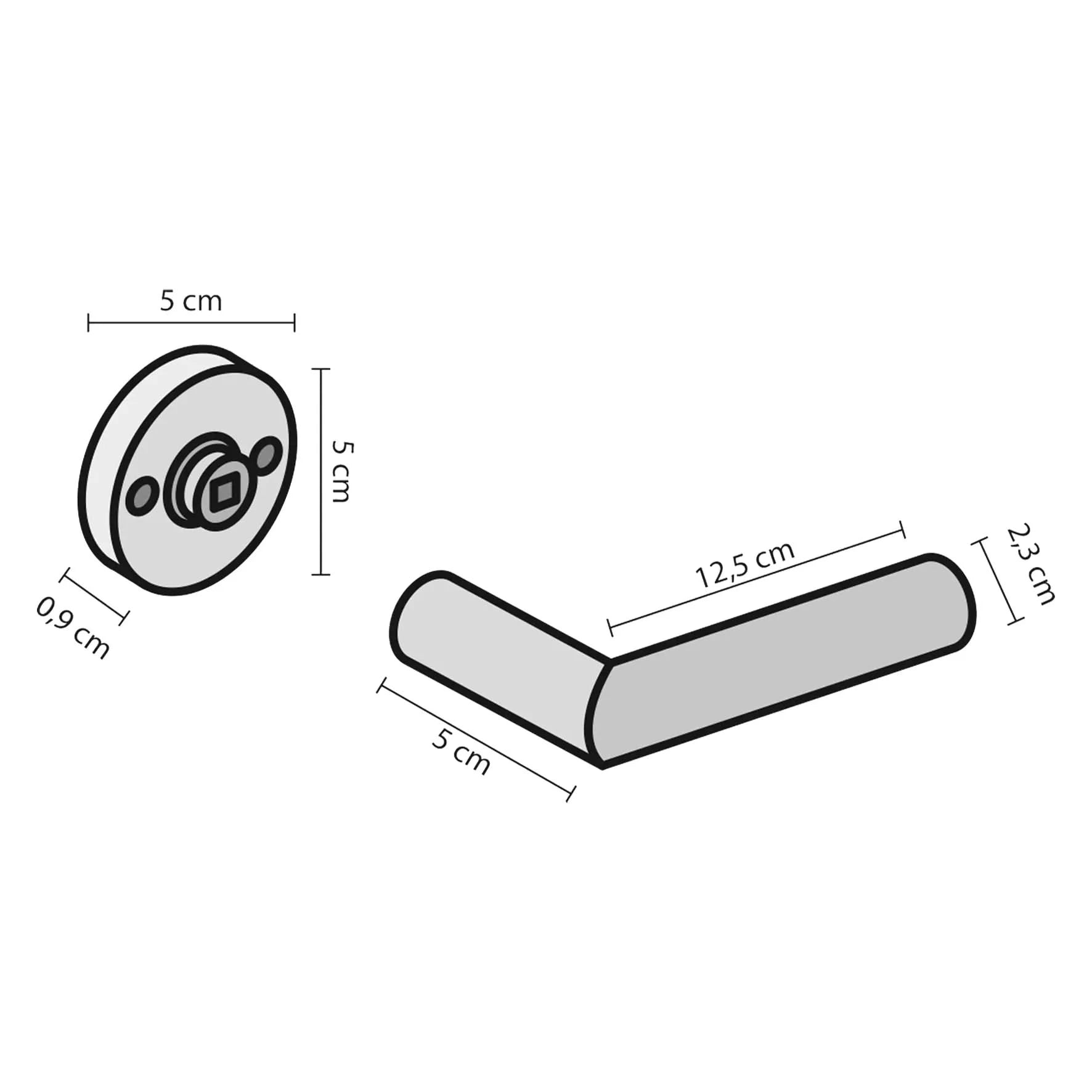 Impresso Deurkruk Luton RVS geborsteld op rond rozet 1