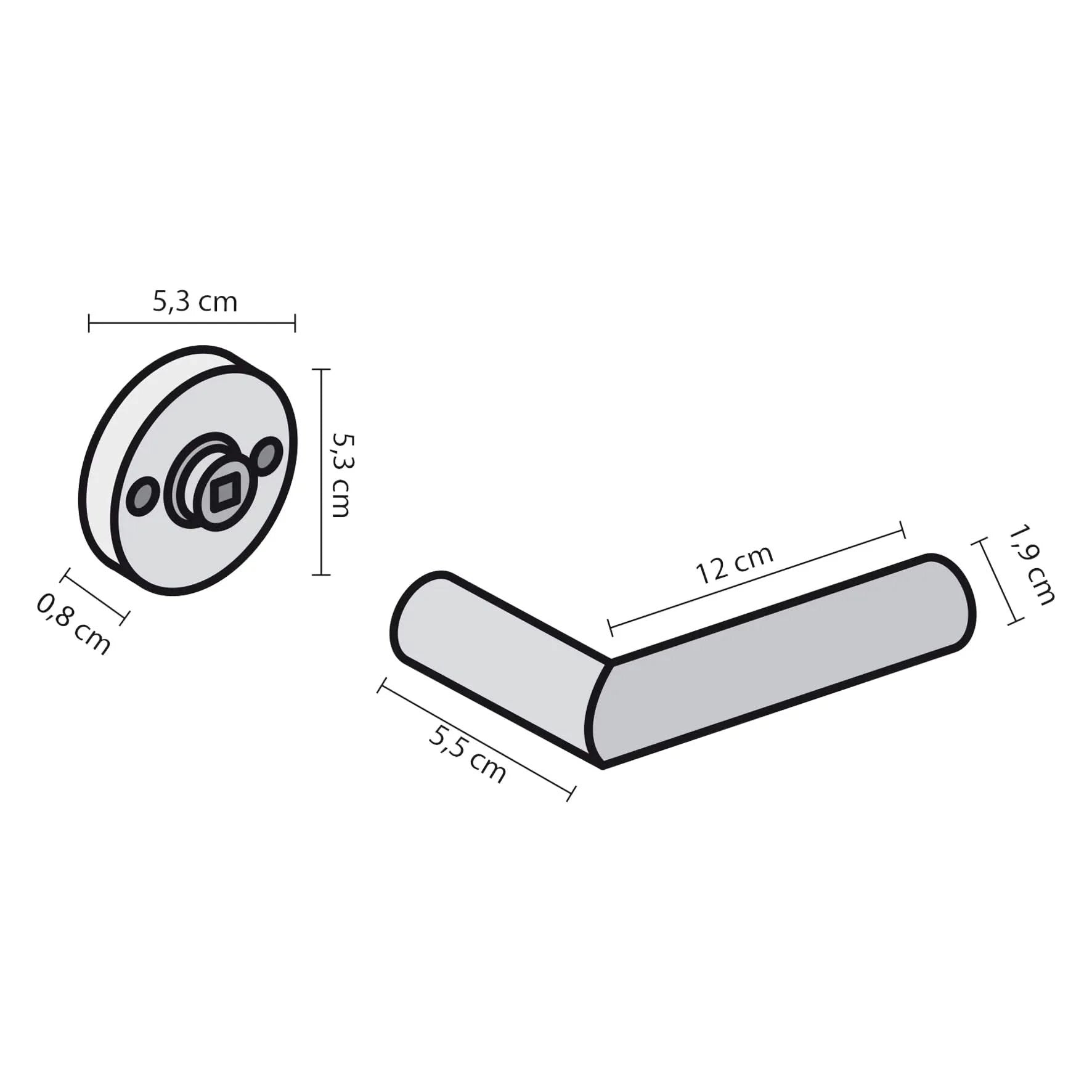 Impresso Deurkruk Queens Chroom op rond rozet 1