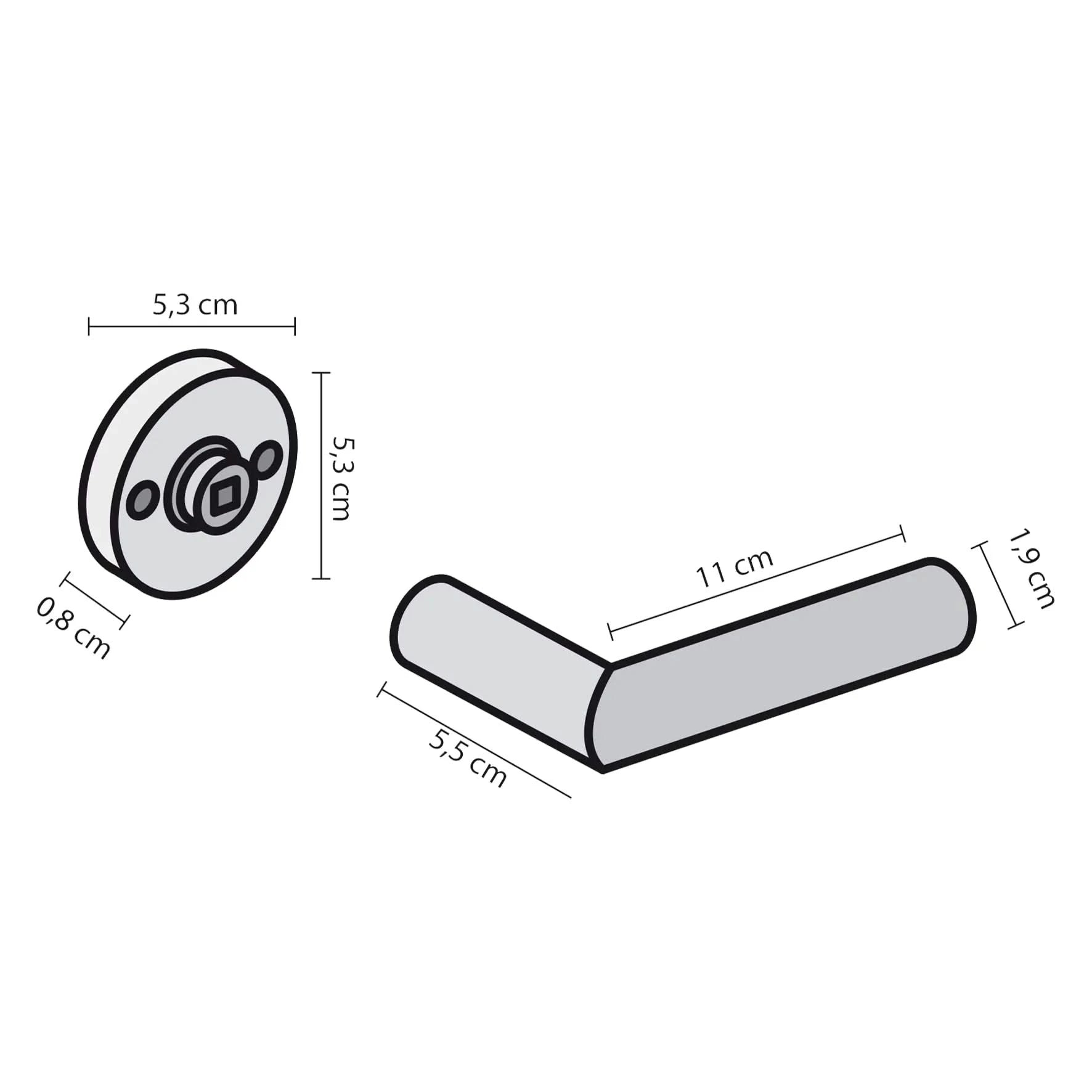 Impresso Deurkruk Swindon Chroom op rond rozet 1