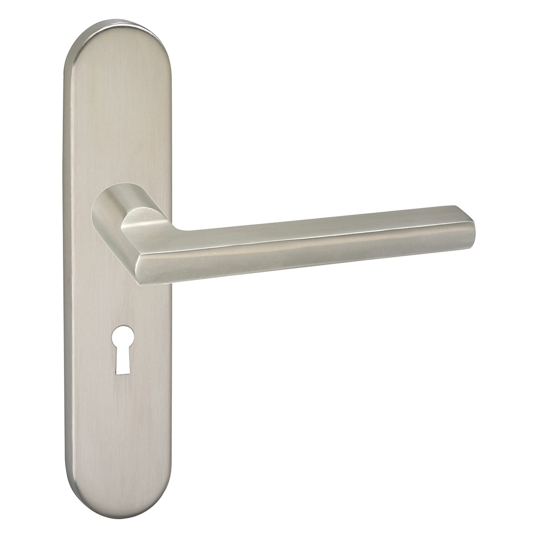 Impresso Kirby RVS geborsteld op Ovaal schild - Deurbeslag-expert