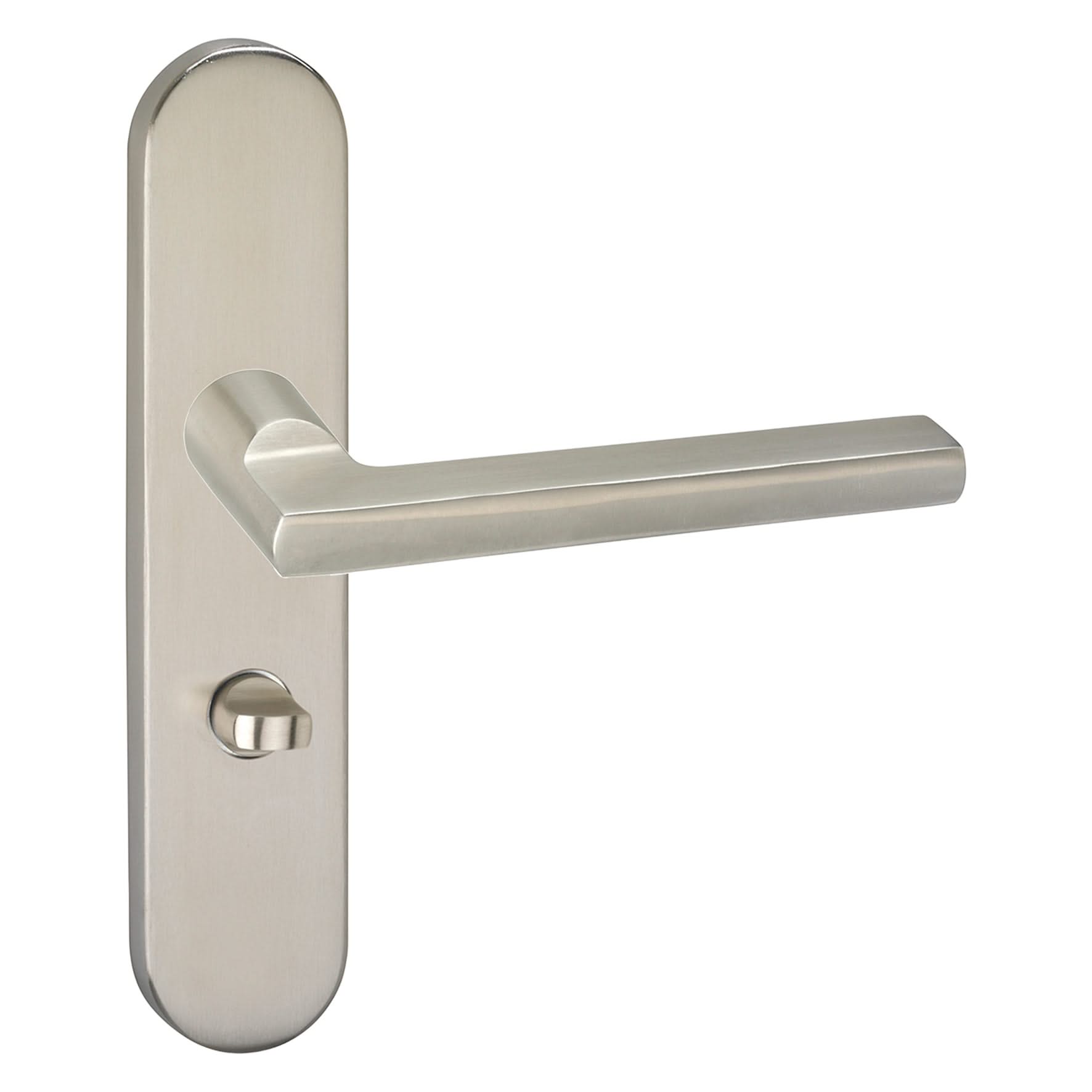 Impresso Kirby RVS geborsteld op Ovaal schild - Deurbeslag-expert