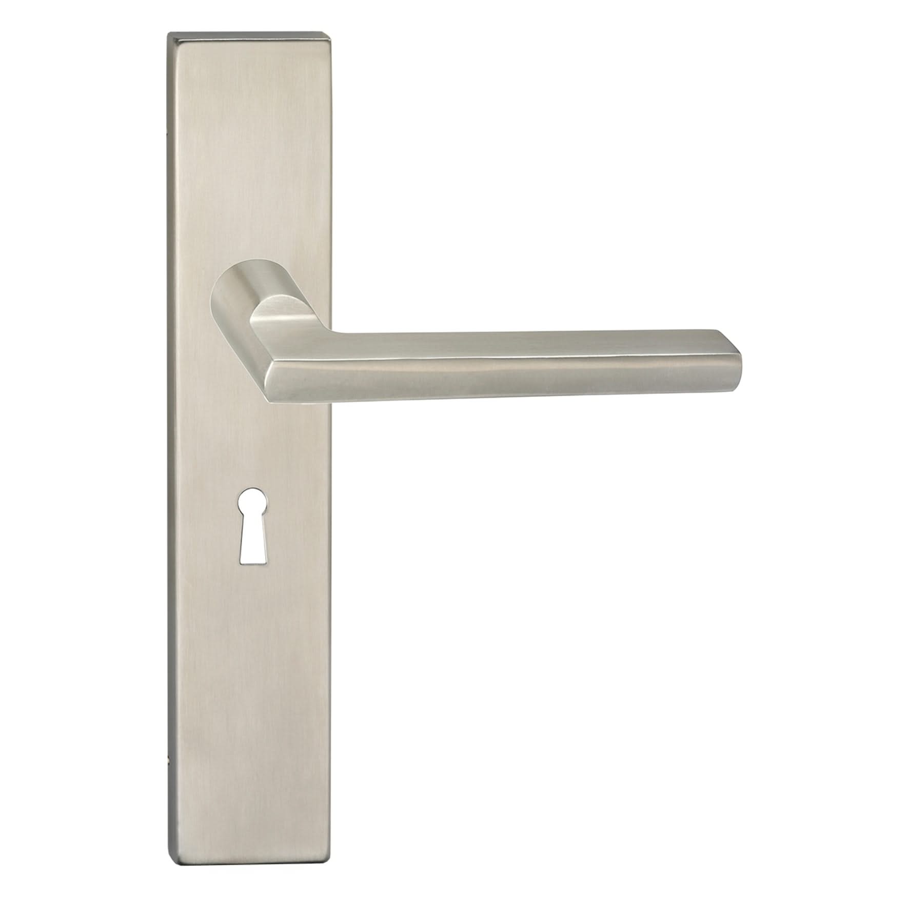 Impresso Kirby RVS geborsteld op Rechthoekig schild - Deurbeslag-expert