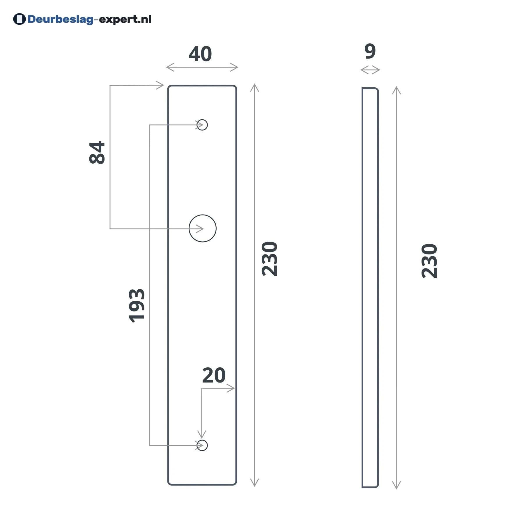 Impresso London Mat zwart op Rechthoekig schild met schroeven Blind 1