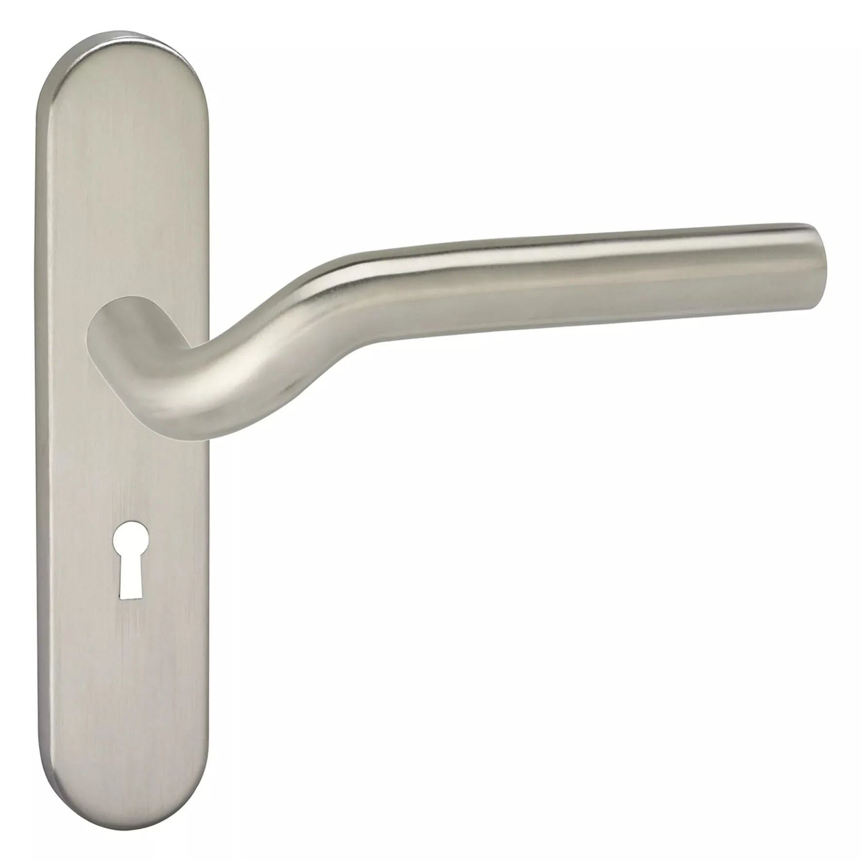 Impresso Newport RVS geborsteld op Ovaal schild - Deurbeslag-expert